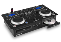  Dual CD DJ Players with built in amplifier, mixer controls and LCD screens.