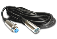 A microphone Cable with female XLR to male XLR connections and 6m of black cable.