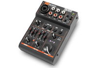 A professional media player with various sound level controls and audio input formats.