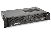 One of Vonyx's rack mounted power amplifiers with front and top vents typical of a rack mounted power amp.