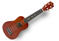 A 21 inch Ukulele for beginners finished in dark natural wood and basswood neck complete with 4 strings and polished fret.