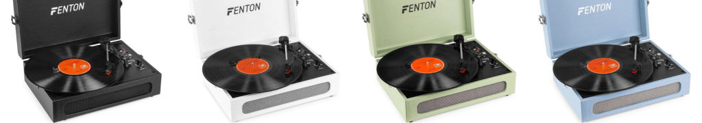 This modern record player is available in a choice of colours