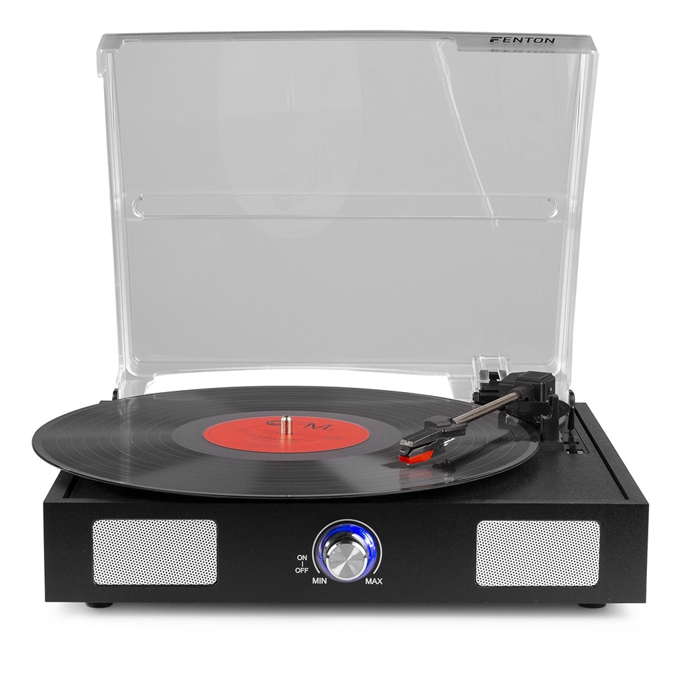 Retro Record Player With Built In Speakers - Fenton RP108B Black