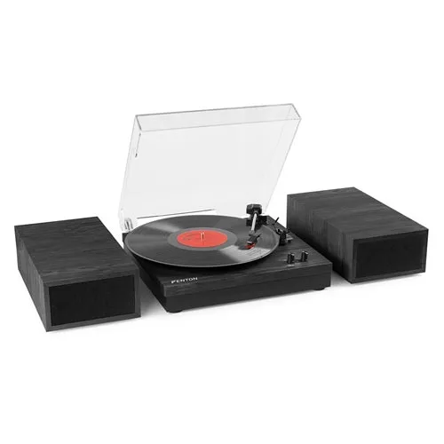 Fenton RP165B Record Player with Speakers & Bluetooth - Black/Grey
