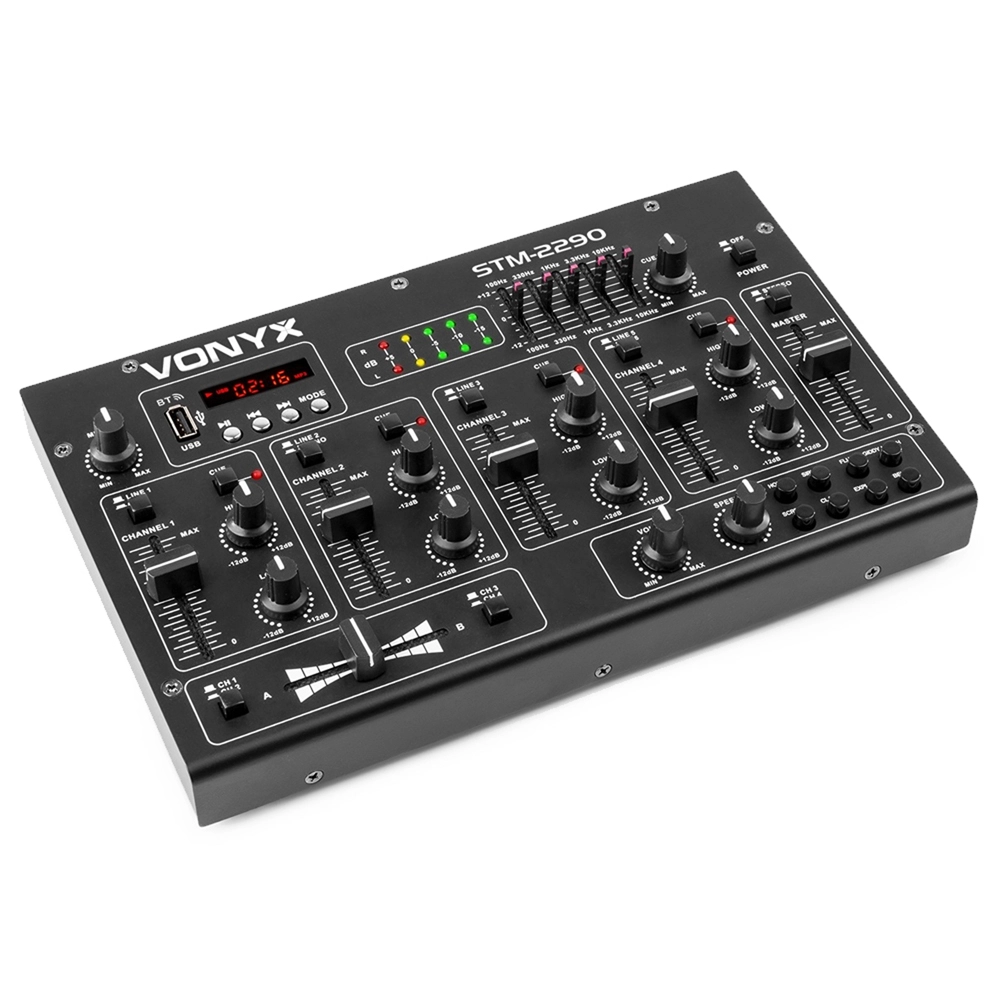 Vonyx STM2290 8-Channel Mixer with Bluetooth, USB, MP3 & Sound Effects