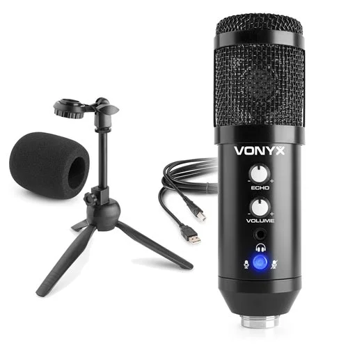 Vonyx CM320B USB Gaming Microphone with Desktop Stand