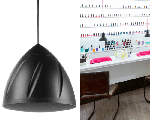 4 x 5.25" Black Commercial Pendant Speaker System 