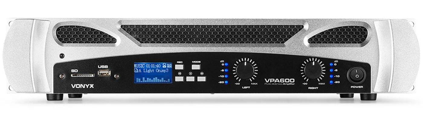 Vonyx VPA600 DJ Amplifier with built-in media player