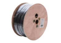 Wooden spool of professional audio cable neatly wound for stage and studio use