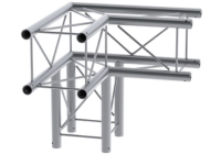 Silver aluminium truss T-joint connector with tubular frame