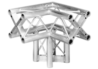 Silver aluminium truss 5-way star-shaped junction with reinforced bracing